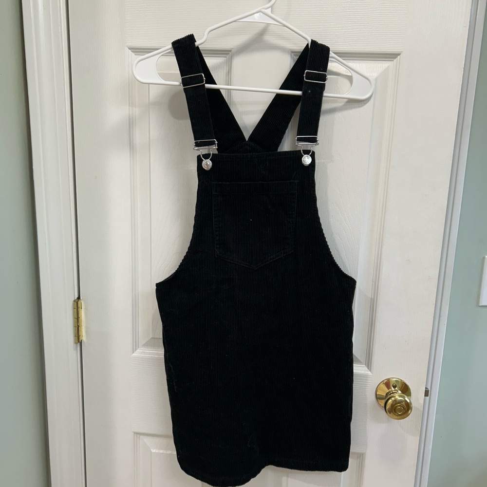 Forever 21 Black Corduroy Overall Dress